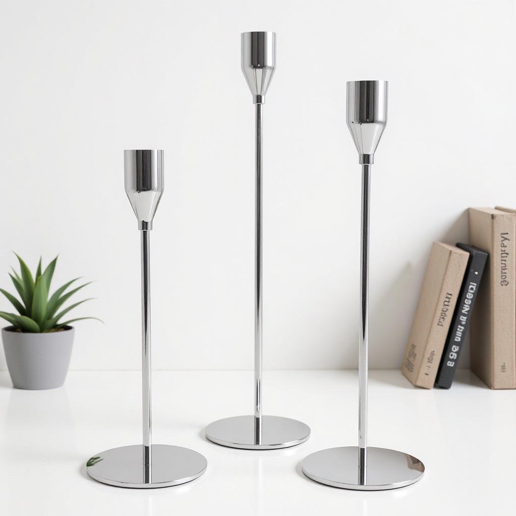 European Metal Plated Candle Holder for Weddings and Dining Table Decor