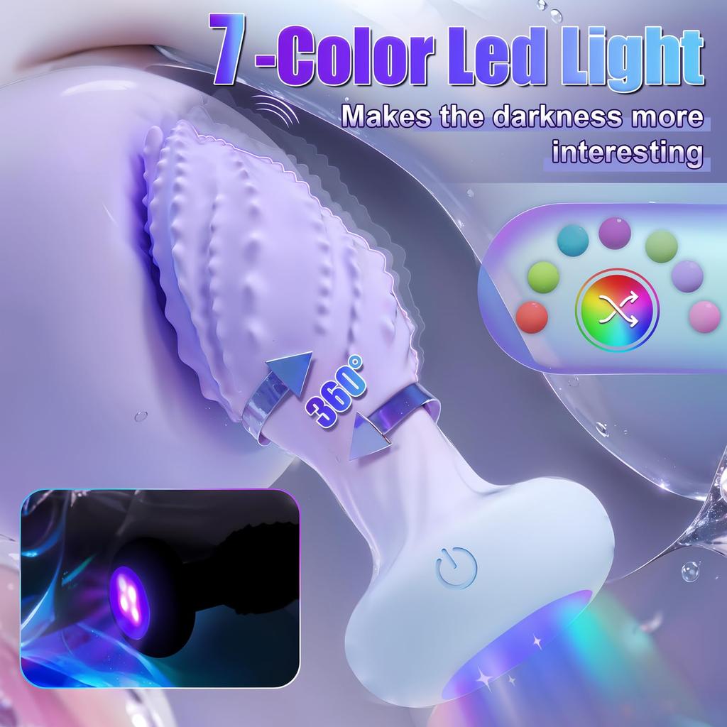 Threaded Anal Plug Vibration Gradual Change Color Anal Plug Remote Control Prostate Anal Toys Sex Toys Sex Supplies for Couple