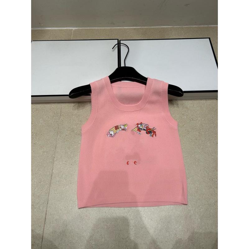 Xiang Family Colorful Embroidered Round Neck Knit Vest - Slimming & Versatile Summer Top (2026 Model)