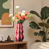 Vaso Exquisitamente Artesanal Estampa Listrada Vaso de Cerâmica Decorativo Redondo Tamanho Perfeito Vaso Decorativo Artístico Decoração para Casa