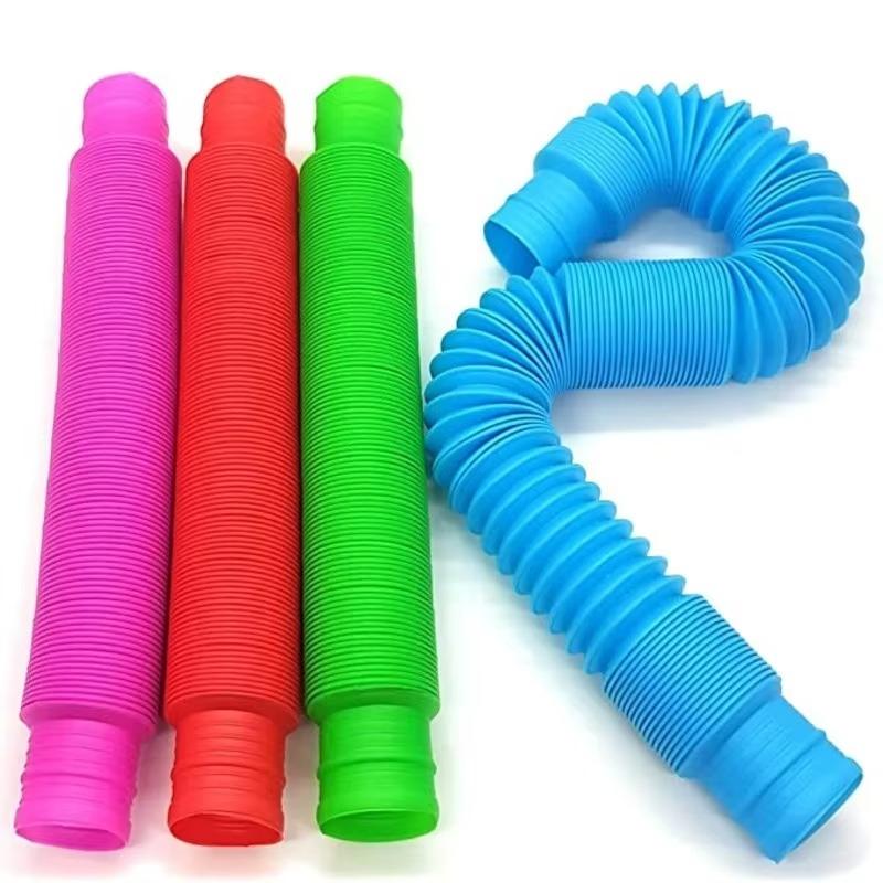 2/1X Mini Pop Tubes Sensory Toy For Adult Kids Stress Relieve Toys Kid Autism Anti Stress Plastic Bellows Children Squeeze Toy