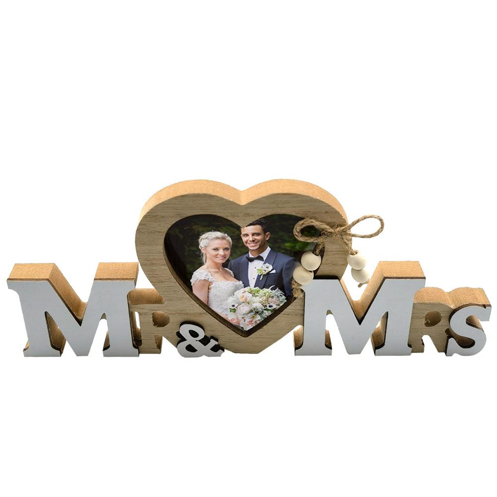 

3pcs Wooden Ornaments English Alphabet Love Photo Frame Home Desktop Decorations For Wedding Valentine Day As shown #1