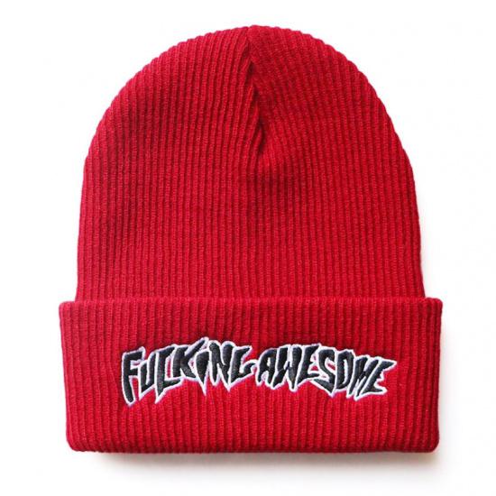 European and American men's and women's trendy hats FUCKING AWESOME Knitted hat, pullover hip-hop hat, woolen hat, unisex cold weather hat