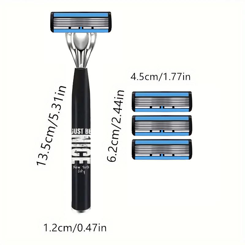 6-layer Razor Blade, Men's Stainless Steel Blade, Classic Water Washed Razor, Sharp Blade for Clean Shaving
