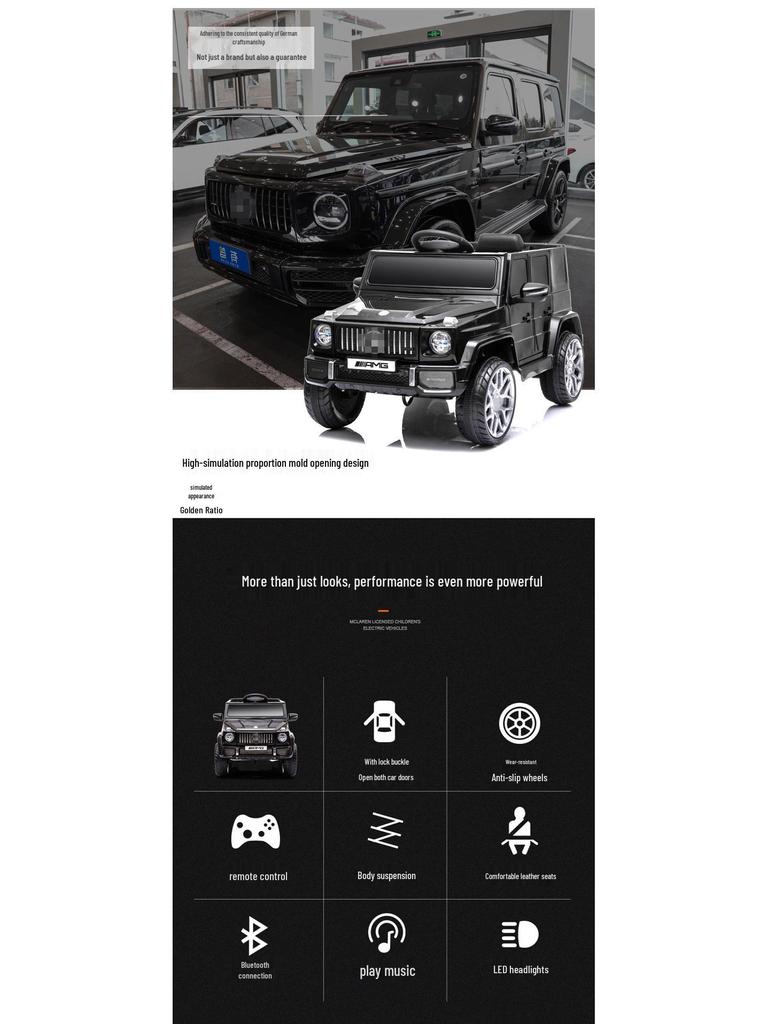 Mercedes G-Class Kids' Electric Ride-On Car with Remote Control & Music for Ages 1-8