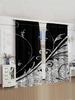 2pcs/Set Countryside Sunflower,Chrysanthemum,Red&Yellow Rose,Ivy Printed Trendy Floral Curtains Used For Living Room Room,Bedroom,Home