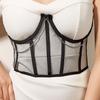 Transparent Silver Mesh Hanging Chain Chest Cinching Waist Cinching Fish Bone