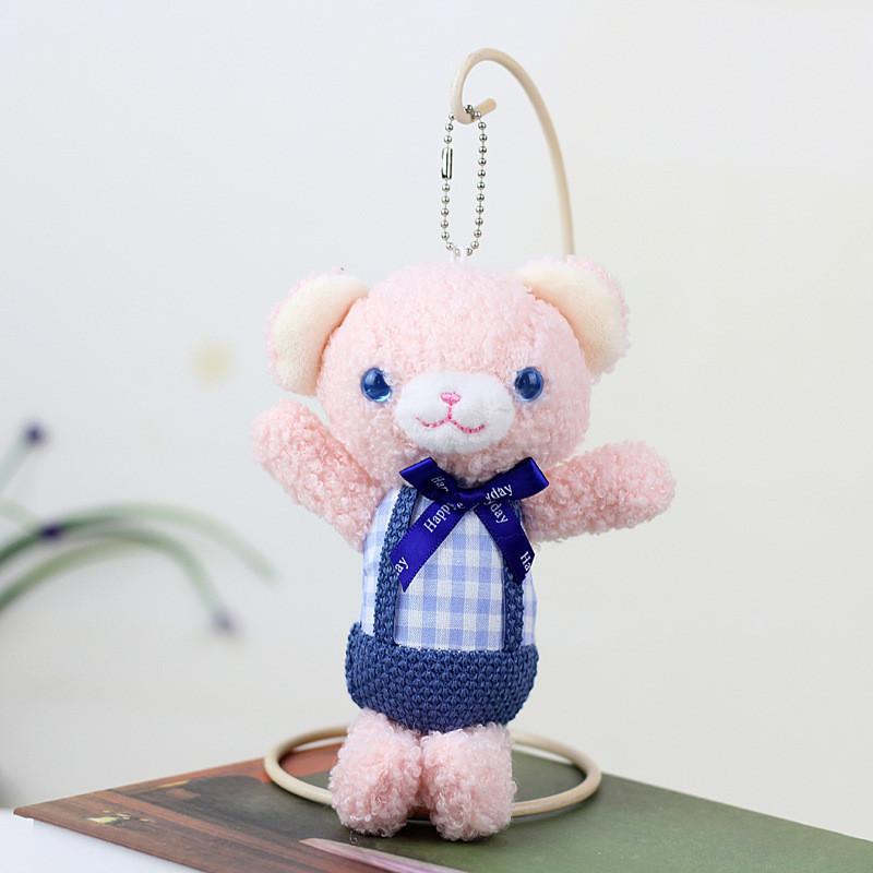 Adorable Teddy Bear Plush Toy With Short Plush Material And Pp Cotton Filling Cute Small Bear Backpack Decoration For Gifts In Pink Blue Green