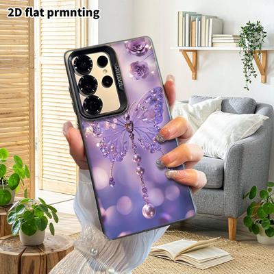 Phone Case: 2D Flat Samsung Galaxy A34 A35 M05 M06 S20 S22 S21 FE Plus 5G Protective Case, Couple Style, Amethyst Butterfly, Christmas and Halloween G