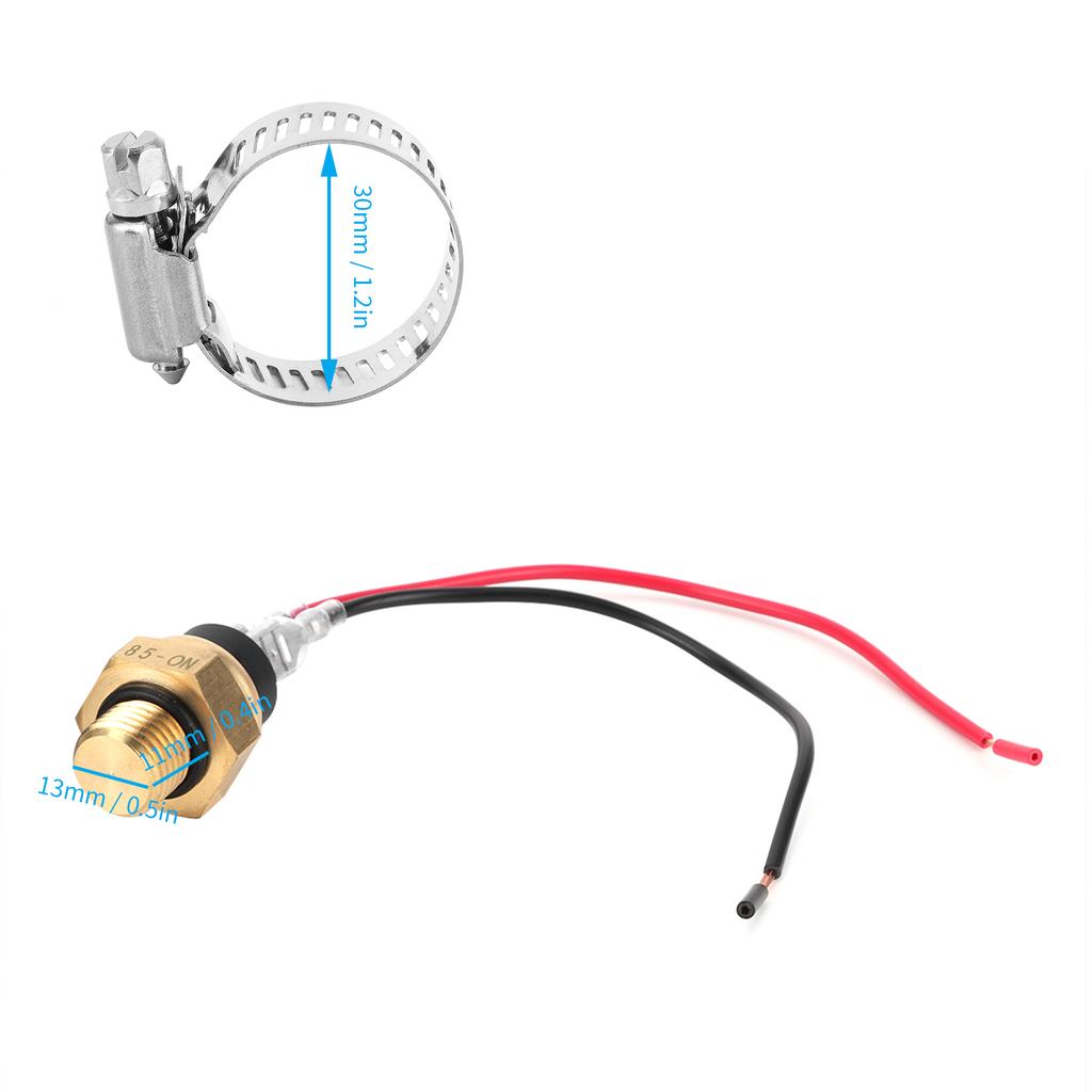 Thermostat Water Temperature Coolant Fan Temp Sensor for Motorcycle ATV Off Road Vehicle(Black )