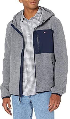 

Tommy Hilfiger Hooded Performance Fleece Jacket светло-серый темно-синий Демисезонная куртка XL