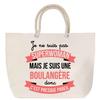 Beach Bag - PLANETEE - Superwoman - Rope Handle - Large Size - Cotton, Made In France