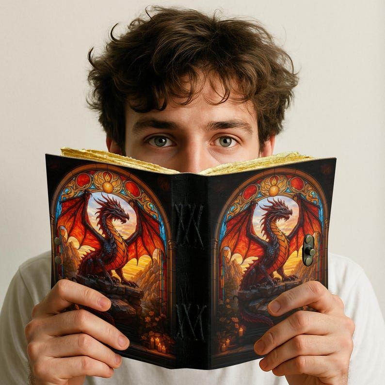 Dragon Leather Journal: Handmade Book of Shadows with Key Lock