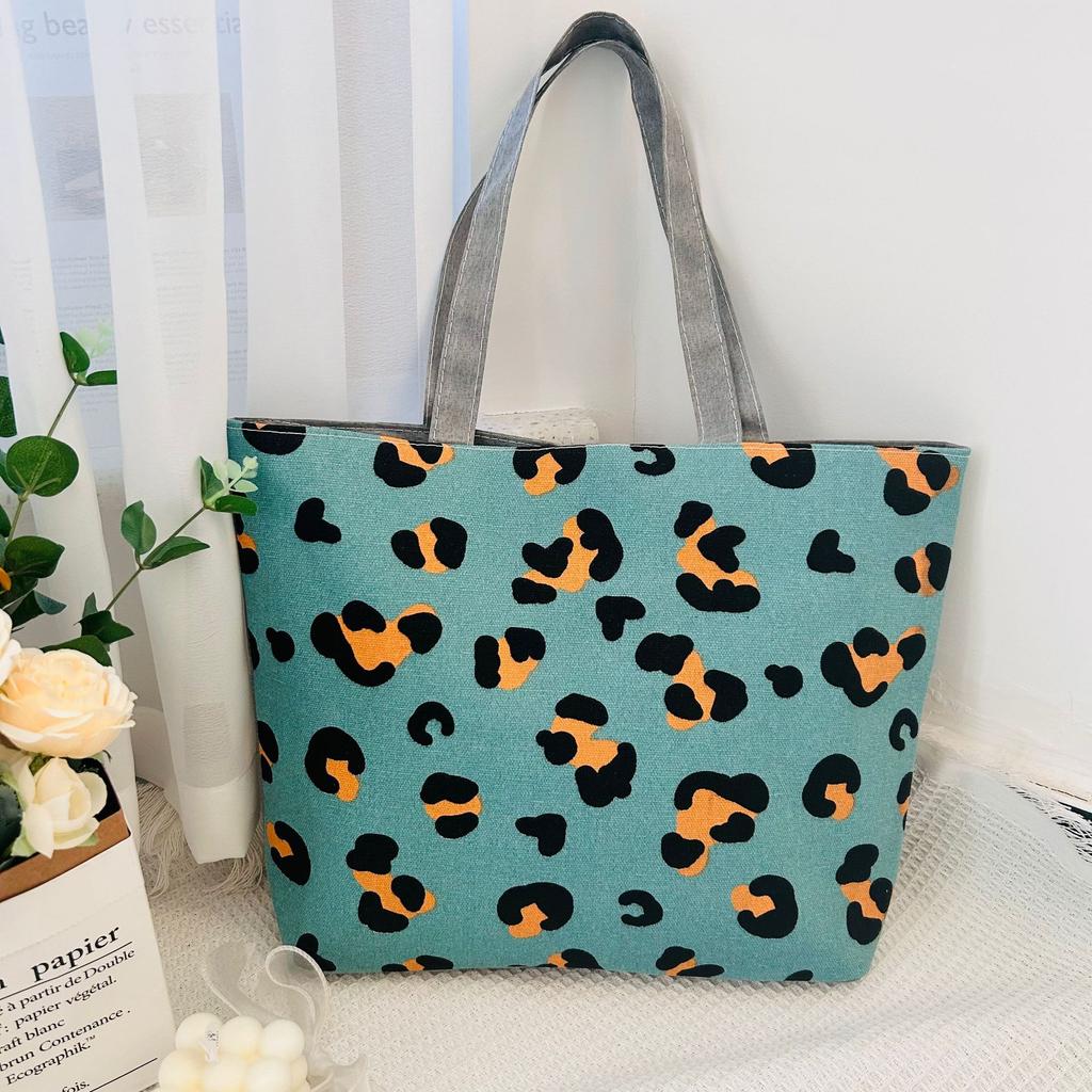 Women's Shoulder Bag Printing Pattern Small Canvas Shopping Bag Handbag Casual Bucket Female Outdoor Pocket