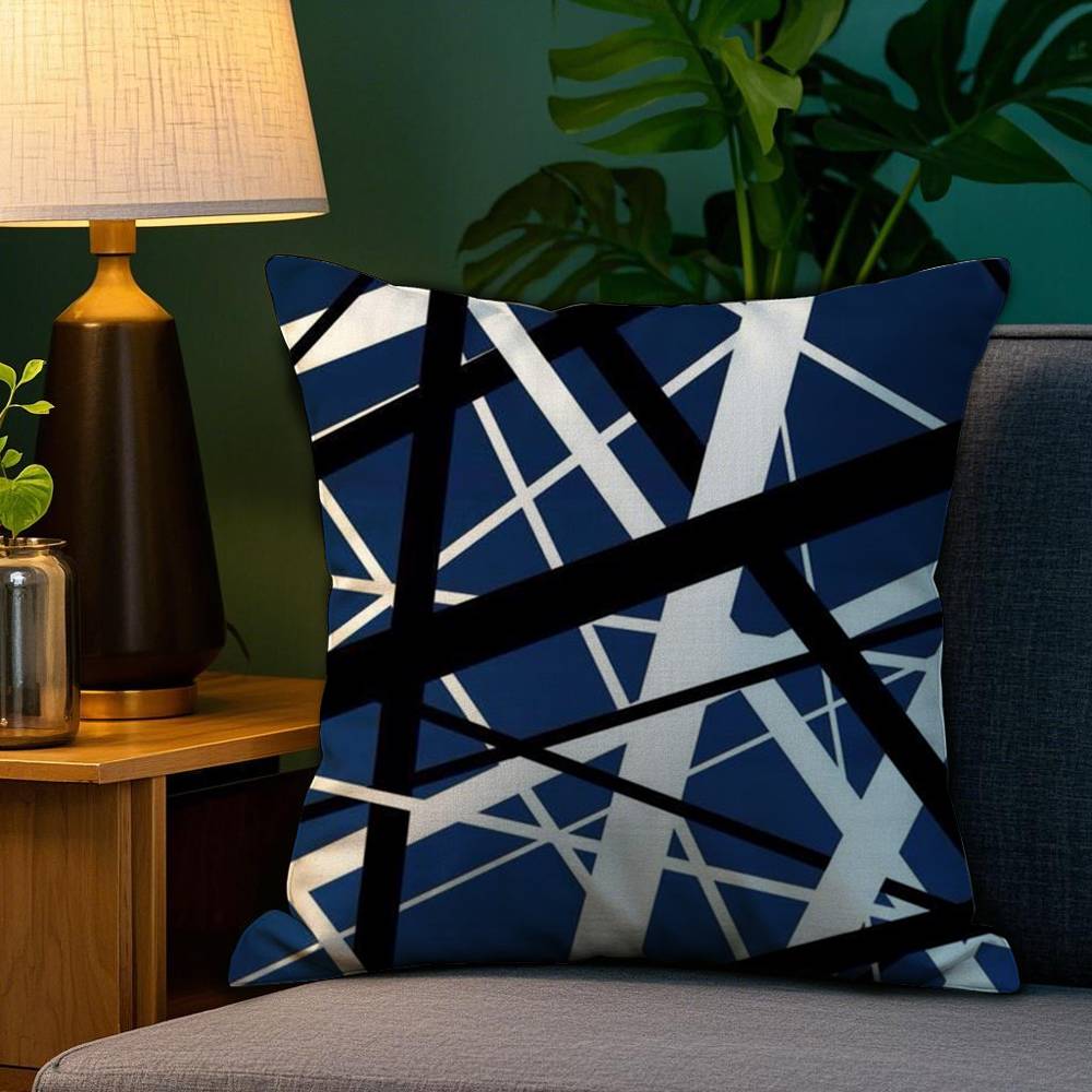 Classic Van H-Halen Pillow Case Home Double-Sided Printing Short Plush Colorfast Microfiber Cushion Cover