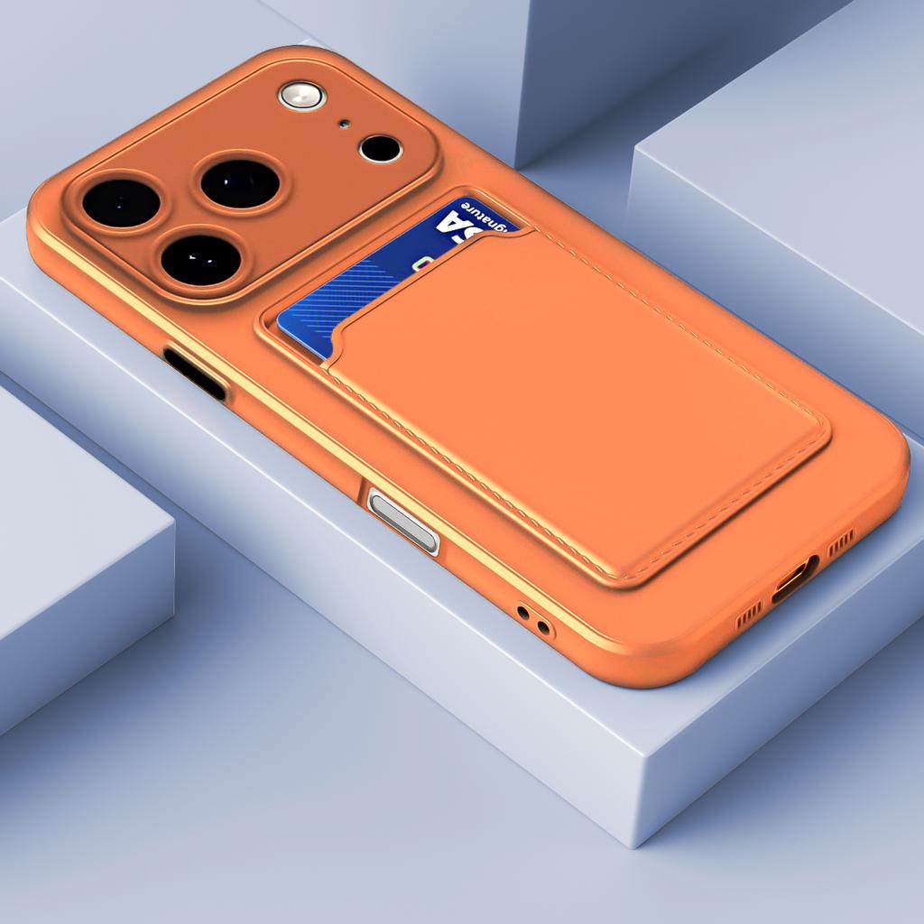 Liquid Silicone Soft Phone Case For iPhone 17 16 Pro Max 14 15 16 Plus 12 13 Mini 16E 17 Air XS Max XR Card Slot Protector Cover