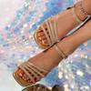 Fashion Women High Heels Sandals Comfortable Open Toe Gold Silver Crystal Luxury Sandals Trend Summer Fashion Party Shoes for Women