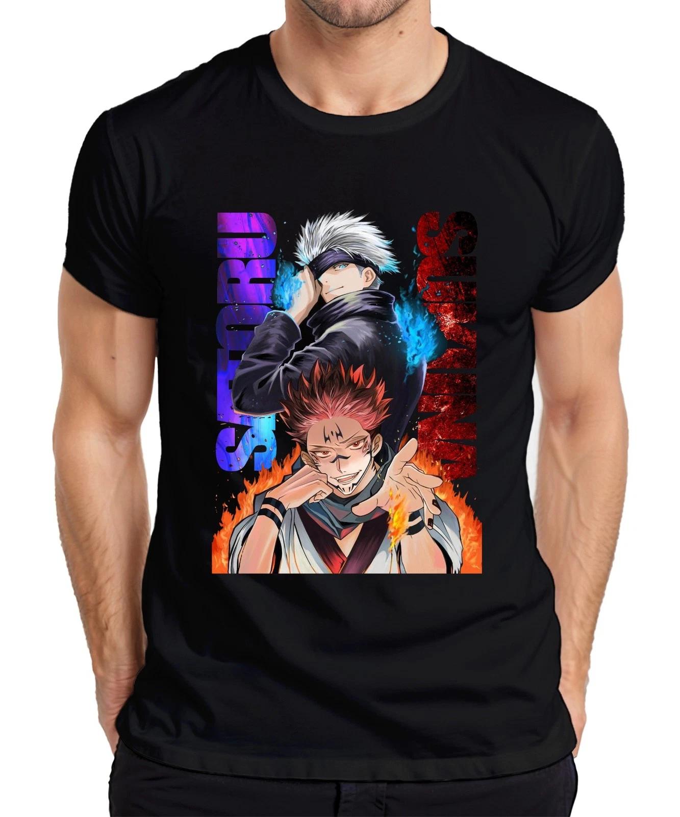 Jujutsu Kaisen Gojo Satoru Sukuna Flammen Augenbinde Geschenk Herren T-Shirt XS