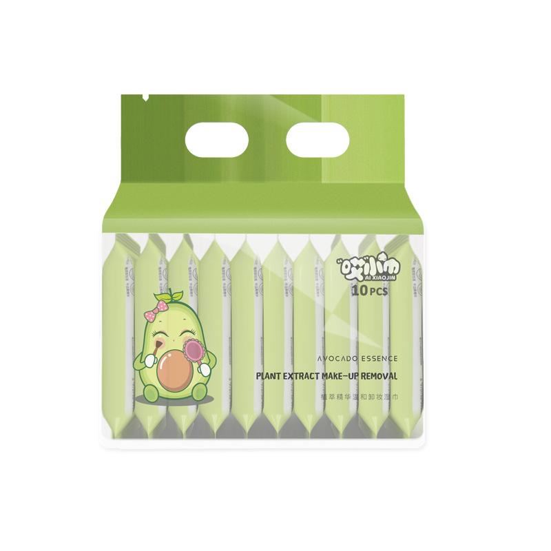 Avocado Plant Essence Water Makeup Remover Wet Tissue Paper Lazy Face Cleaner Makeup Remover Eye Lip Makeup Disposable Wipes Cotton Towel