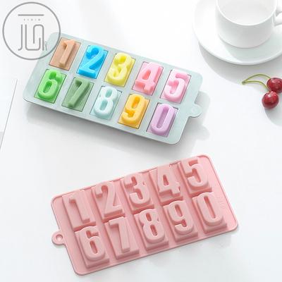 0-9 Dijital Silikon Çikolata Kalıp El Yapımı Sabun Fondan Buz Küpü Kalıp Mutlu Doğum Günü Kalıp