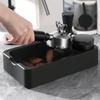 Advanced Multifunctional Coffee Knock Box Universal Fit Espresso Grounds Container with Built-in Tamper Distributor Storage