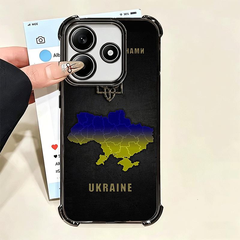 Ukraine Aesthetic Plating Phone Case For Xiaomi Poco X5 X6 X7 X8 Pro Max F8 Ultra F7 M8 M7 M5S Redmi 15C 15 14C 13C 13 X3 12C F6