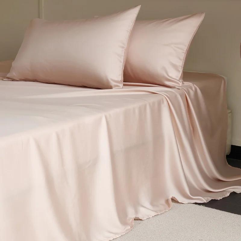 1PC Mulberry Silk Flat Sheet Luxury Smooth Bed Sheets Top Sheet Single Double King Queen Size Couple Bed Linen Soft Bedspreads
