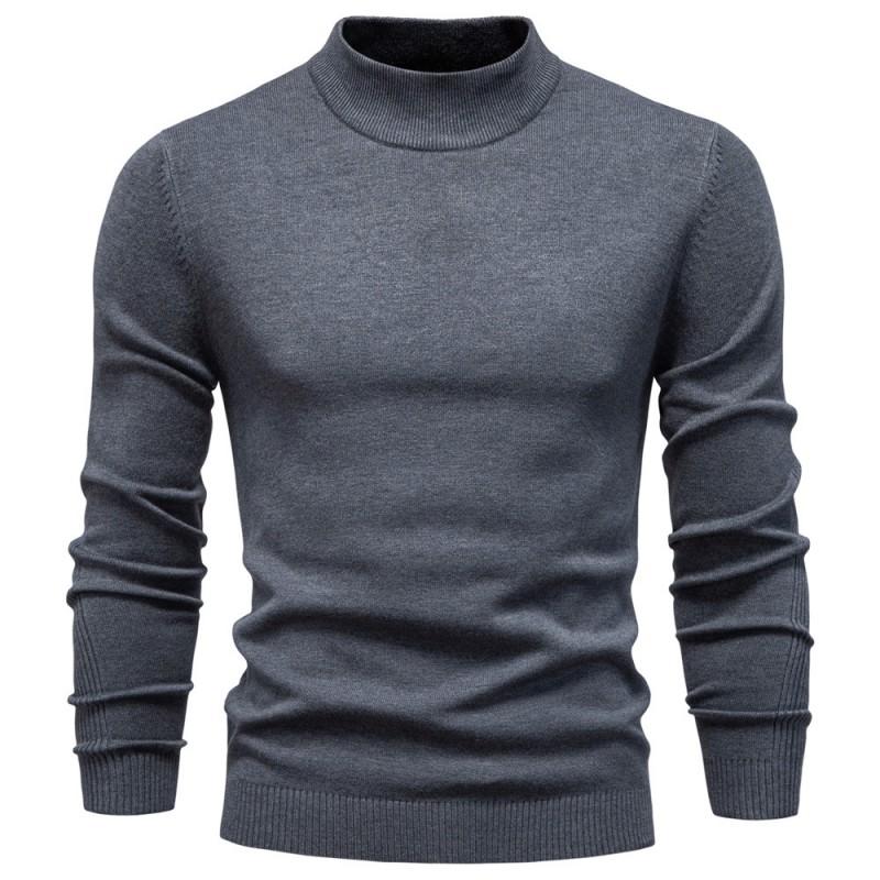 Mens Turtleneck Knit Sweater Casual Long Sleeve Pullover Fall Winter Slim Fit