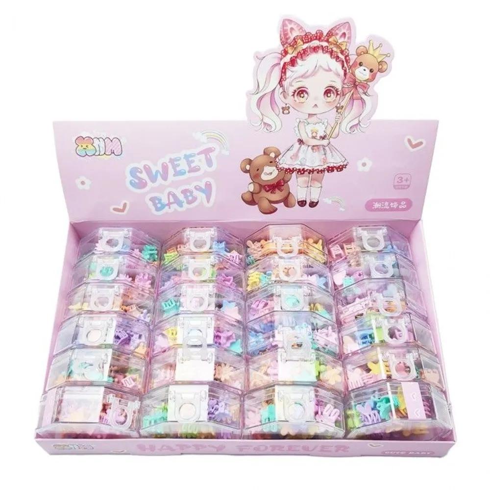 Toddler Hair Clip Set of 4 Types, 24 Pieces, Girl s Baby Claw Clip 1 BOX (Set of 24)