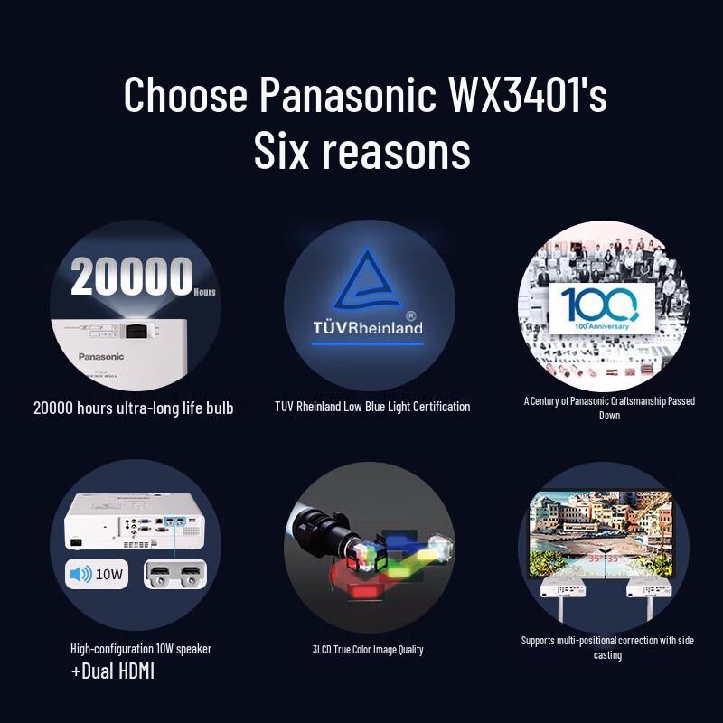 Panasonic PT-WX3401 3LCD XGA Business Projector (CN version)