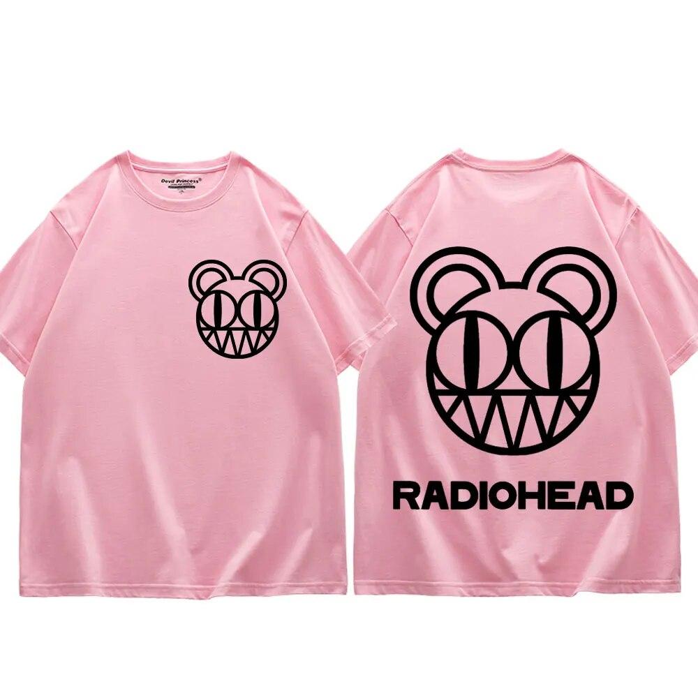 Rock Band Radiohead Tričko s potiskem Unisex Ženy Móda Vintage Volná trička Léto Neformální Tričko z čisté bavlny Hip Hop Streetwear