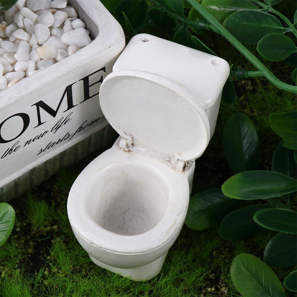 

Vintage Resin White Dollhouse Furniture Simulation Toilet Miniature Doll Accessories білий