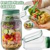 1-4pc Plastic Salad Pod Side Open Salad Jars Portable Breakfast Fruit Storage Box Sealed Leak-proof Transparent Picnic Salad Jar