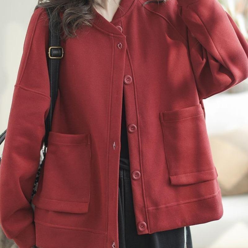 Coats for Women Jacket Oversize Winter Solid Color Thickened Velvet Windbreaker Loose Casual Coat