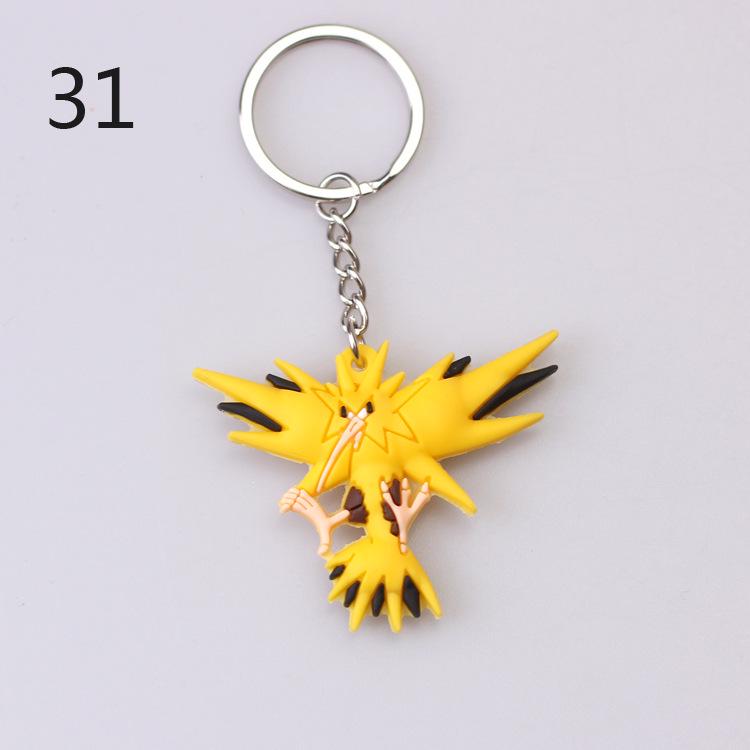 Pokemon Keychain: Pikachu, Dragonite, Eevee Figure Pendant