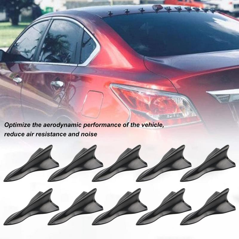 Wing Roof Spoiler 10pcs Shark Fin Diffuser Roof Modification Kit Diffuser Shark Fin Shark Fin Accessory Shark Fin Spoiler Shark