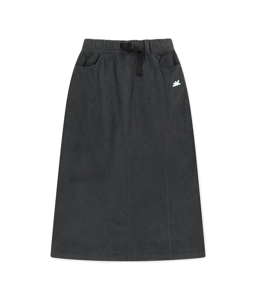 Sseonleobeutueo Fleece Long Skirt Charcoal