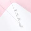 S925 Sterling Silver Star & Moon Zirconia Necklace for Women - Fashionable European & American Clavicle Chain