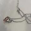 Stunning Dual Heart Rose Gold Necklace With Geometric Design For Womens Fashion