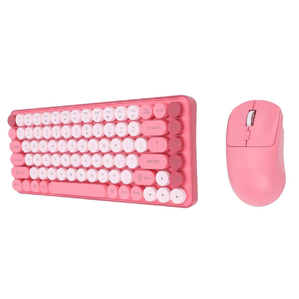 Wireless Bluetooth Keyboard and Mouse Combo 2.4G Dual Mode 85 Key Round Keycaps Keyboard Support for Windows