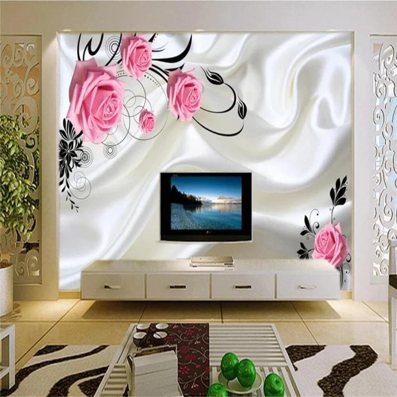 3d Rose Wallpaper Beautiful Background Wall Painting Wall Papers Badroom Living Room Mural Home Decor