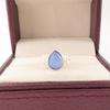 Dark Blue Cat's Eye Gemstone 925 Stamped Silver Jewelry Handmade Pear Shape Ring RR-59-40