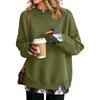 Women's Casual Long Sleeve Loose Fit Sweatshirt with Two-Piece Layer Design