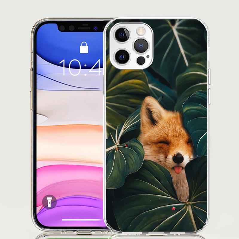 Animal Fox Phone Case For iPhone 17 Air 16 15 Plus 11 14 Pro Max 13 Mini 12 7 8 + SE Pattern Art Customized Cover 17 Air 16 15 P