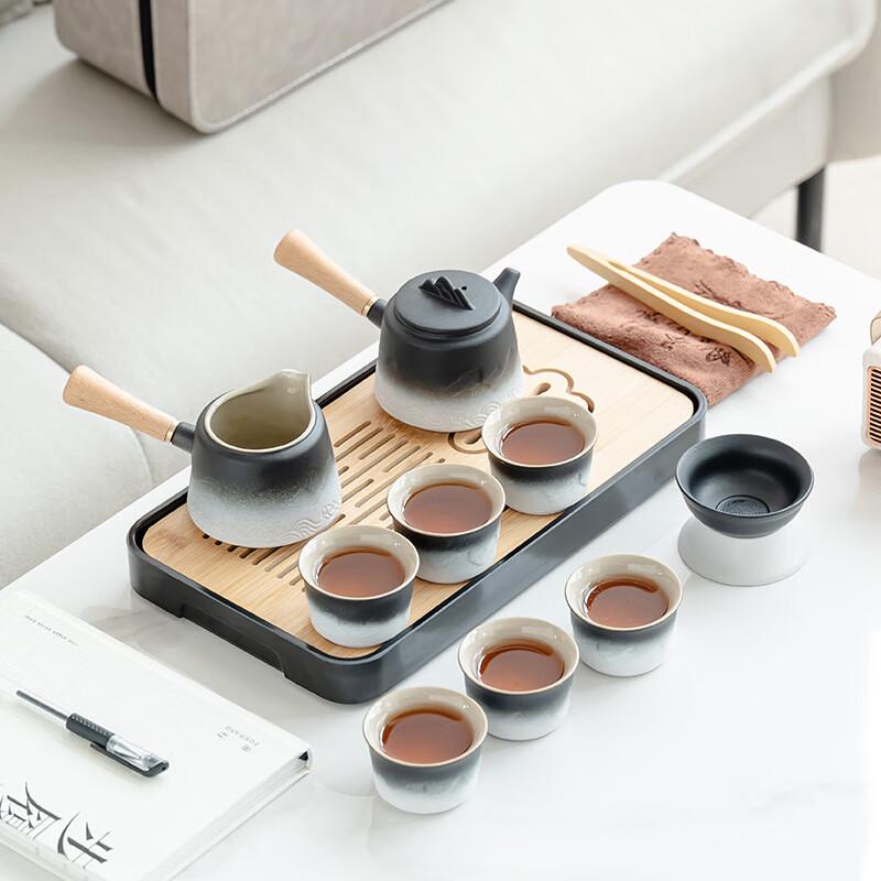 Gradient Ceramic Side-Handle Tea Set