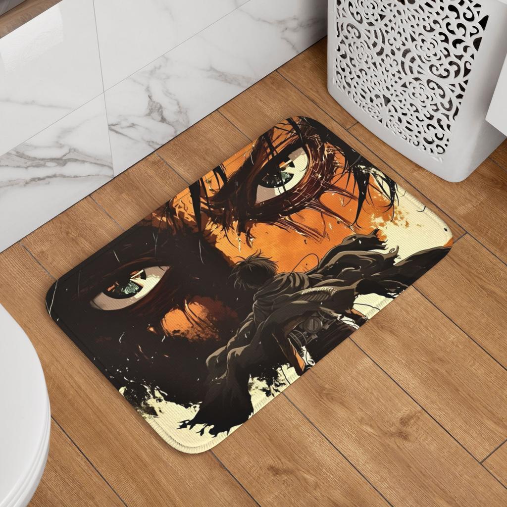 Attackes on Titan Front Door Floor Entrance Welcome Mats Outdoor Kitchen Bathroom Doormat Bedroom Carpet Rug Footpad
