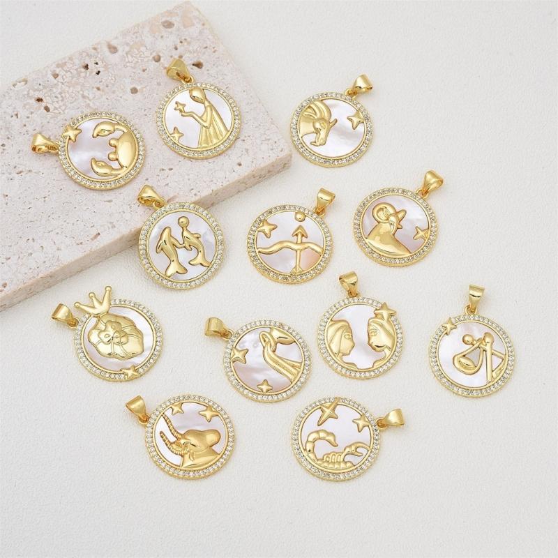 Handmade Jewelry Making Delights Constellations Copper Charm Constellations Pendants Present for Crafting Enthusiasts