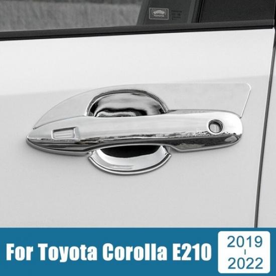 8x Chrome Car Door Handle Bowl Cup Cover Trim Cap ABS Sticker For Toyota Corolla