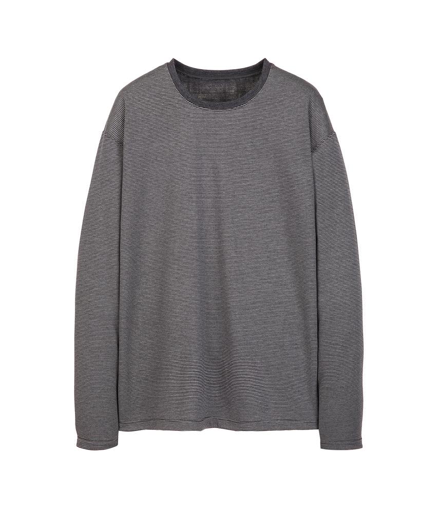 IL CORSO Dual Stripe Reversible Long Sleeve Charcoal Grey Iets5F003Cg