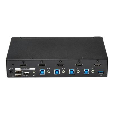 STARTECH 4-Port USB HDMI KVM Switch - HDMI Keyboard Mouse Monitor Switch with Built-in USB 3.0 Hub